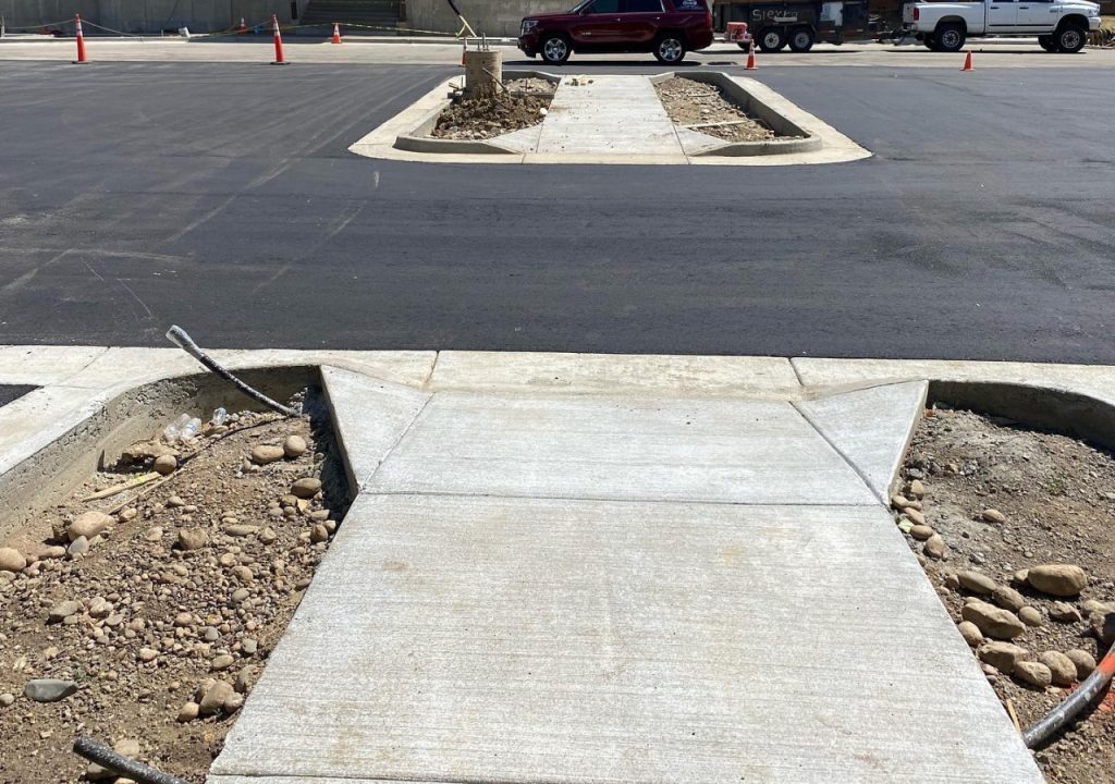 Concrete Curbs around new parking lots